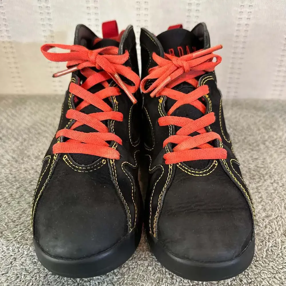 Jordan Boy's Air 7 Retro BG Black/Citrus/Varsity Red